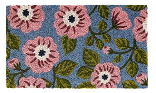 Hamat - Fußmatte Ruco Print Flowers Blue – 45 x 75 cm von Hamat