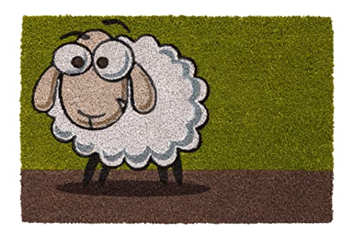 Hamat - Fußmatte Ruco Print Sheep Green – 40 x 60 cm von Hamat