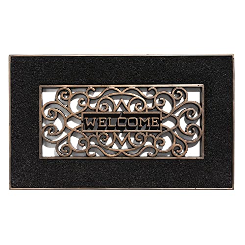 Hamat Gummi Kokos Fußmatte Mathara Welcome Black Schwarz 45 x 75 cm Schmutzfangmatte Fußabtreter von Hamat