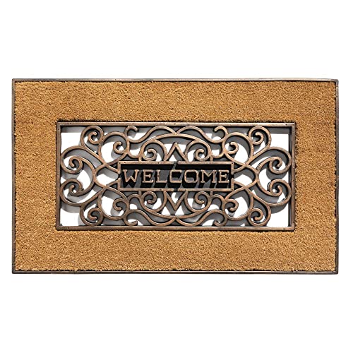 Hamat Gummi Kokos Fußmatte Mathara Welcome Natural 45 x 75 cm Schmutzfangmatte Fußabtreter Hamat Gummi Kokos Fußmatte Mathara Welcome Natural 45 x 75 cm Schmutzfangmatte Fußabtreter von Hamat
