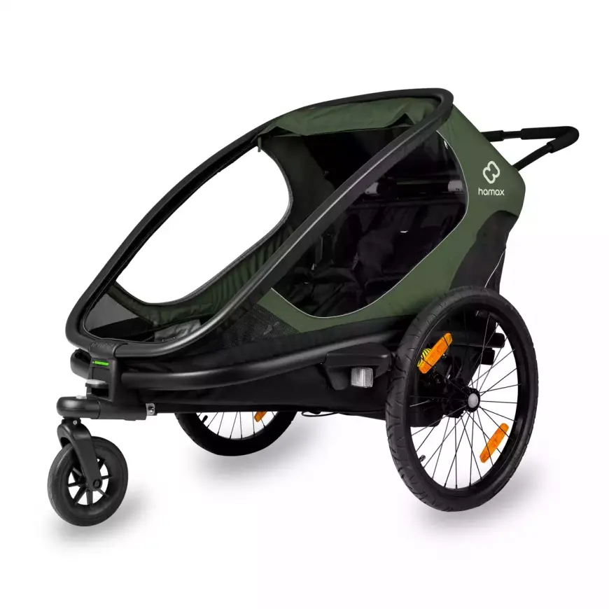 B-Ware Hamax Outback Fahrradanhänger Trailer Kinderwagen Grün Schwarz Transport B-Ware Hamax Outback Fahrradanhänger Trailer Kinderwagen Grün Schwarz Transport von Hamax