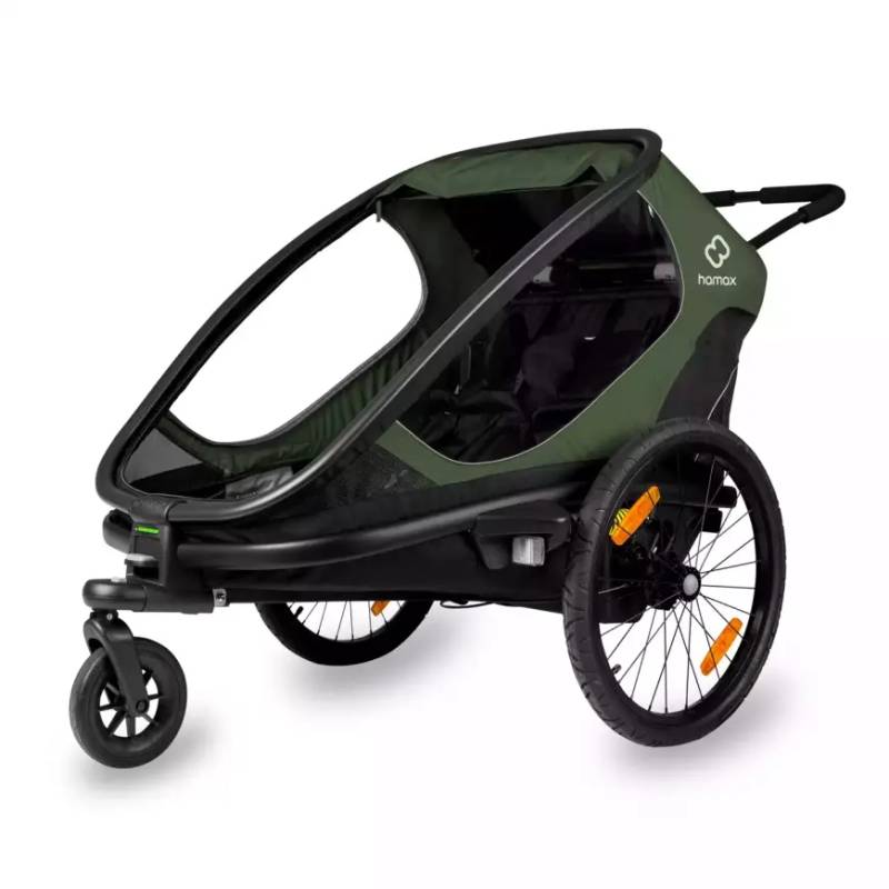 B-Ware Hamax Outback Fahrradanhänger Trailer Kinderwagen Grün Schwarz Transport B-Ware Hamax Outback Fahrradanhänger Trailer Kinderwagen Grün Schwarz Transport von Hamax