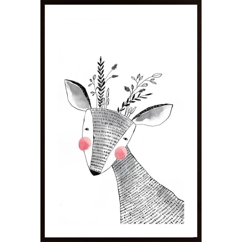 Floral Deer Poster von Hambedo