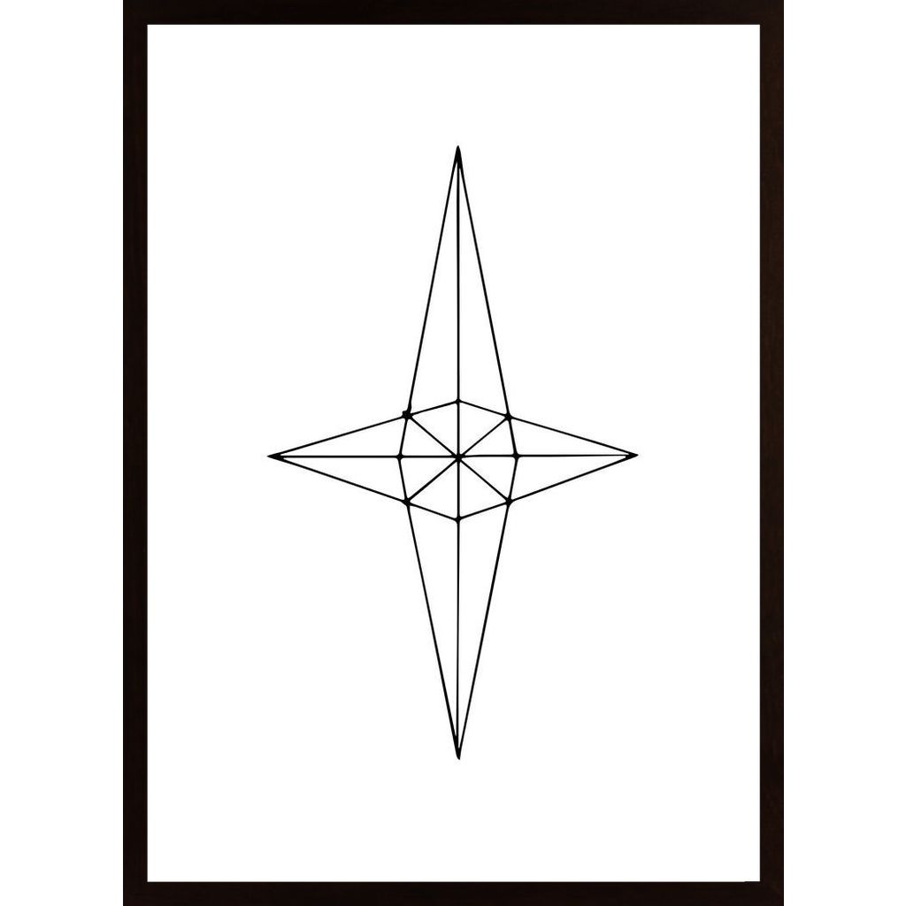 Grid Star White Poster von Hambedo