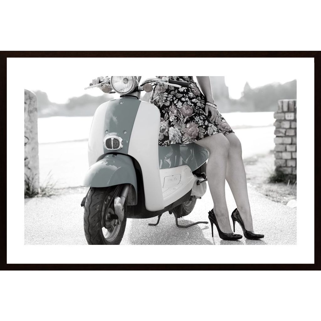 Lady With Moped Poster von Hambedo