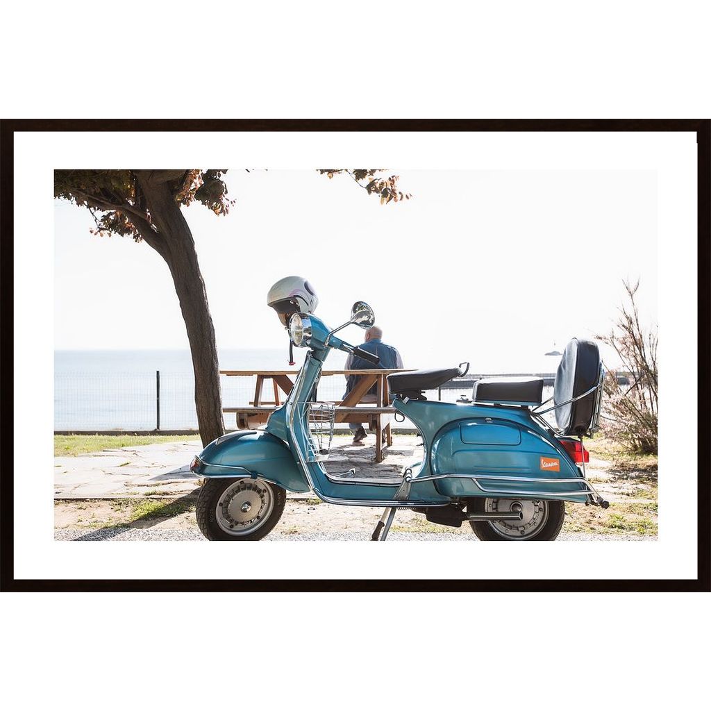 Moped Man And Sea Poster von Hambedo
