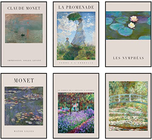 Hambient Poster Set, Wohnzimmer Deko Schlafzimmer, Zimmer - Wanddeko, Wandbilder (30 x 40 cm - Ohne Rahmen, Impressionismus Art Monet) von Hambient