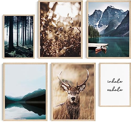 Hambient Poster Set, Wohnzimmer Deko Schlafzimmer, Zimmer - Wanddeko, Wandbilder - Bilder OHNE Bilderrahmen (Berge Beige Natur, 4 x 30x40 cm, 2 x 21x30 cm) von Hambient