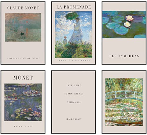 Hambient Poster Set, Wohnzimmer Deko Schlafzimmer, Zimmer - Wanddeko, Wandbilder (21 x 30 cm - Ohne Rahmen, Impressionismus Art Monet) von Hambient