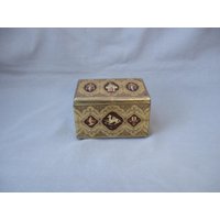 Blechdose Kaffeedose Eduscho Kaffee Gold Braun Rot Vintage Bremen Eduard Schopf von HamburgVintage