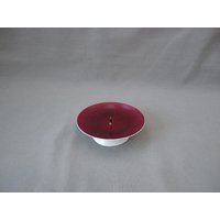 Kerzenständer Rot Weiß Vintage Kerzenhalter Kerzenleuchter Dunkelrot Weinrot von HamburgVintage