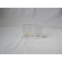 Vase Walther Glas Design Solifleur Glasblock Vintage Blockvase Rechteckig Klarglas Farblos Transparent Glasvase von HamburgVintage