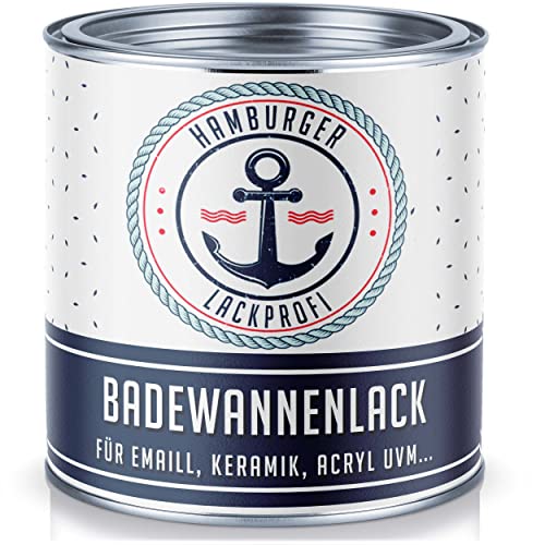 Badewannenlack GLÄNZEND Lichtgrau RAL 7035 Grau Badewannenbeschichtung Emaille Farbe // Hamburger Lack-Profi (5 L) von Hamburger Lack-Profi