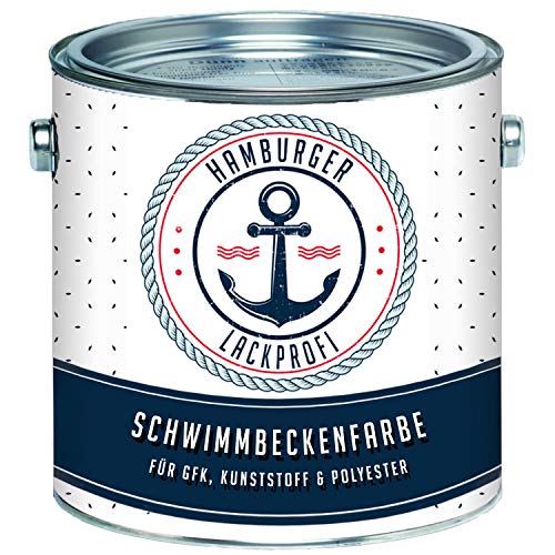 Hamburger Lack-Profi 2-K Schwimmbeckenfarbe GLÄNZEND Cremeweiß RAL 9001 Weiß für GFK Kunststoff Polyester SET 2k Poolfarbe Schwimmbadfarbe Schwimmbeckenbeschichtung Unterwasserfarbe (5 L) von Hamburger Lack-Profi