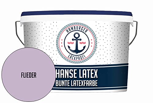 Hamburger Lack-Profi Latexfarbe MATT Flieder Hanse Latex abwischbare Wandfarbe - Deckenfarbe Küchenwandfarbe Wohnraumfarbe - geruchsarme Farbe für Küche, Bad & Wohnraum Lila (10 L) von Hamburger Lack-Profi