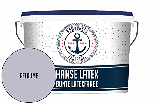 Hamburger Lack-Profi Latexfarbe MATT Pflaume Hanse Latex abwischbare Wandfarbe - Deckenfarbe Küchenwandfarbe Wohnraumfarbe - geruchsarme Farbe für Küche, Bad & Wohnraum Lila (5 L) von Hamburger Lack-Profi