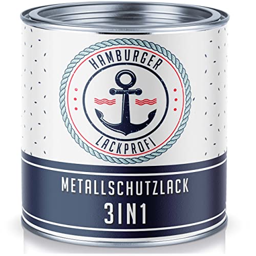 Metallschutzlack 3in1 SEIDENMATT Beigegrau RAL 7006 Grau Metallschutzfarbe 3-in-1 Grundierung, Rostschutz und Deckanstrich in Einem Metalllack Metallfarbe // Hamburger Lack-Profi (2,5 L) von Hamburger Lack-Profi