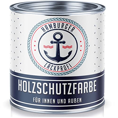Hamburger Lack-Profi Holzschutzfarbe Hellgrau Wetterschutzfarbe Aussen (1 L) von Hamburger Lack-Profi