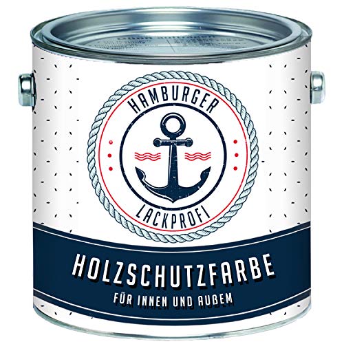 Hamburger Lack-Profi Holzschutzfarbe Weiß Wetterschutzfarbe Aussen (2,5 L) von Hamburger Lack-Profi