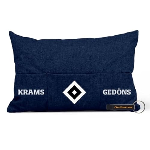 Hamburger SV HSV Kissen Krams & Gedöns 45x26cm Fanartikel + FanEmotion Flaschenöffner von Hamburger SV