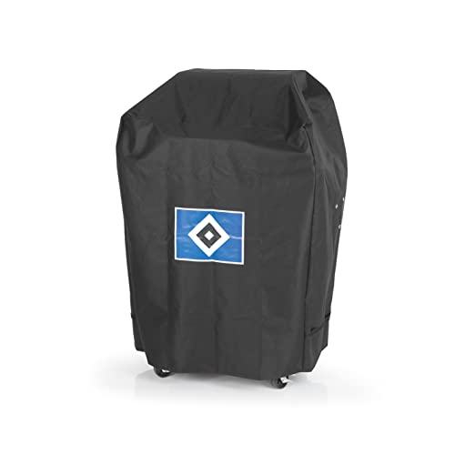 Hamburger SV Wetterschutzhaube Größe M | Abdeckung für Gasgrill, Feuerschalen oder Gartenmöbel | Das Grillzubehör für echte HSV Fans | Abdeckplane aus robustem, schwarzem Polyestergewebe [Mit Logo] von Hamburger SV