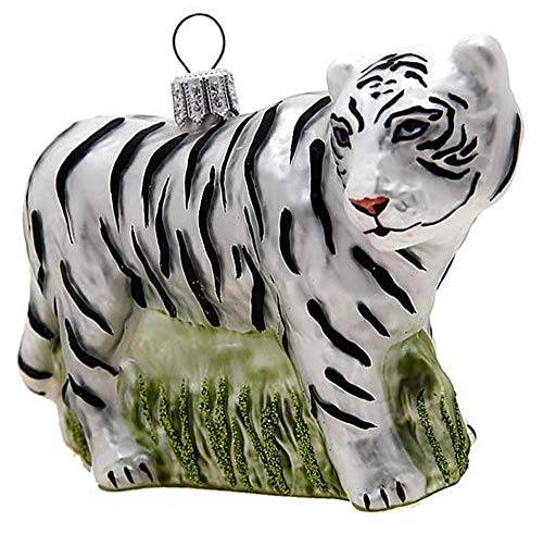 Hamburger WEIHNACHTSKONTOR® - Tannenbaumschmuck aus Glas -Tiger weiß-schwarz von seaflash