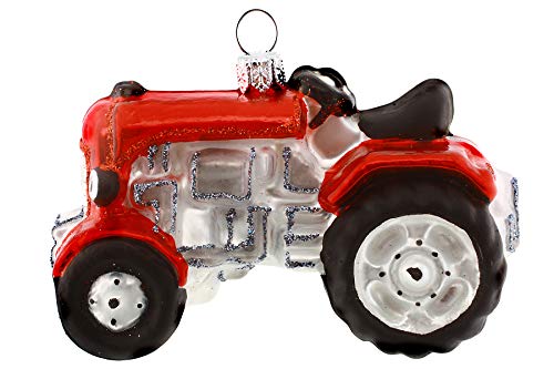 Hamburger WEIHNACHTSKONTOR® - Christbaumschmuck - Trecker/Traktor rot von Hamburger Weihnachtskontor