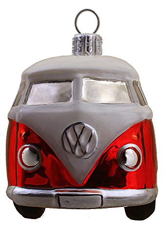 HAMBURGER WEIHNACHTSKONTOR® Christbaumschmuck VW Bus rot Official License Produkt von Hamburger Weihnachtskontor