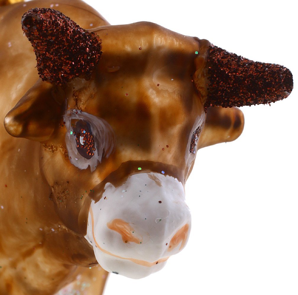 Hamburger Weihnachtskontor Christbaumschmuck Bulle Stier Ochse, Dekohänger - mundgeblasen - handdekoriert von Hamburger Weihnachtskontor