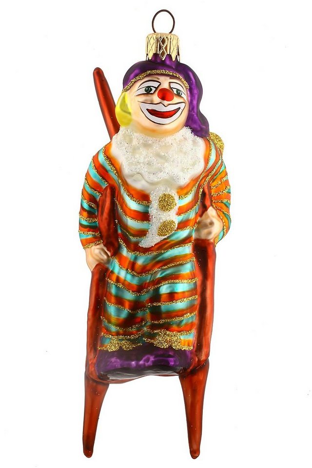 Hamburger Weihnachtskontor Christbaumschmuck Clown mit Stelzen, mundgeblasen - handdekoriert von Hamburger Weihnachtskontor