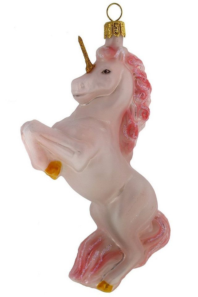 Hamburger Weihnachtskontor Christbaumschmuck Einhorn (rosa), Dekohänger - mundgeblasen - handdekoriert von Hamburger Weihnachtskontor