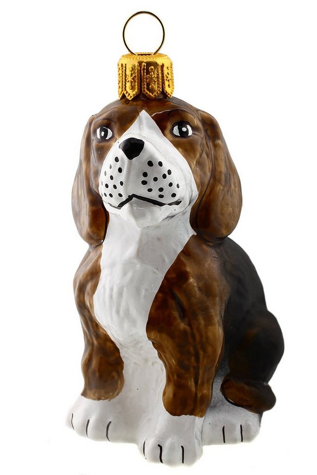 Hamburger Weihnachtskontor Christbaumschmuck Hund Beagle, Dekohänger - mundgeblasen - handdekoriert von Hamburger Weihnachtskontor