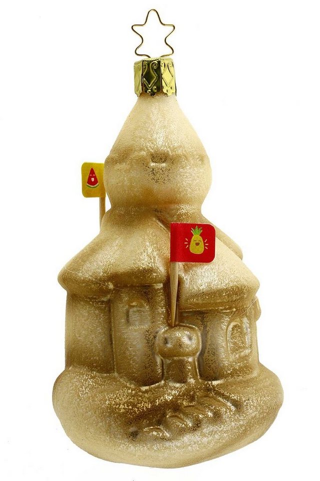 Hamburger Weihnachtskontor Christbaumschmuck Sandburg an der Küste, Inge-Glas® Manufaktur - Dekohänger - mundgeblasen - handdekoriert von Hamburger Weihnachtskontor