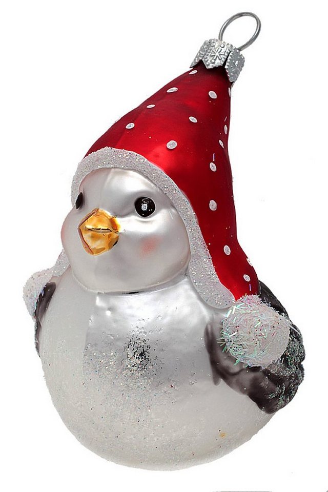 Hamburger Weihnachtskontor Christbaumschmuck Schneesturmvogel, Dekohänger - mundgeblasen - handdekoriert von Hamburger Weihnachtskontor