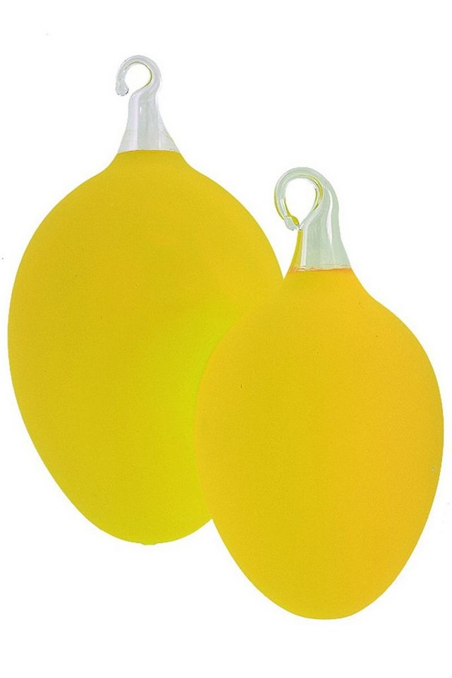 Hamburger Weihnachtskontor Osterei Osterei aus Glas in brillantgelb klein (1-tlg), mundgeblasen - handdekoriert von Hamburger Weihnachtskontor