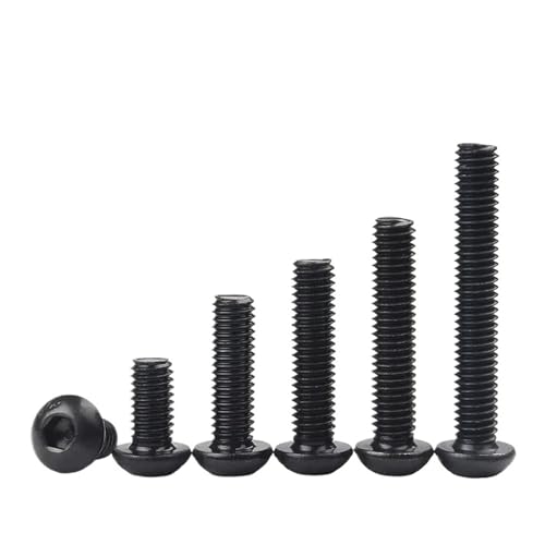10 STÜCKE/20 STÜCKE M4 M5 M6 Runde Schwarze Sechskantschrauben Sechskantschraubenkopf Innensechskantschraubenkopf(25mm,M5 x 10pcs) von Hameate