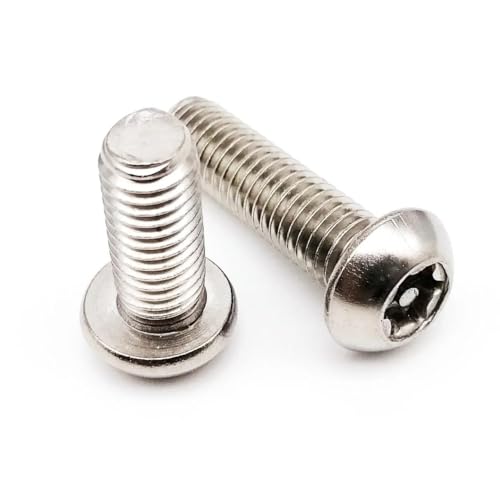 10 STÜCKE/50 STÜCKE M2 M2.5 M3 M4 304 A2-70 Edelstahl Sechslappenknopf Rundkopf mit Stift Diebstahlsicherungsschraube(6mm,50pcs M3) von Hameate