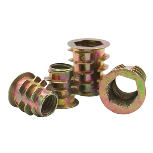 10 STÜCKE M4 M5 M6 M8 M10 Zinklegierung Gewinde for Holzeinsatzmutter Flansch Sechskant-antriebskopf Möbelmuttern(M5x10mm) von Hameate