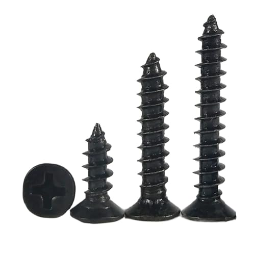 100 STÜCKE M2.2 M2.3 M2.6 M1.6 M2.5 Schwarzer Kohlenstoffstahl Phillips Flache Senkkopf Mini Selbstschneidende Schraube(12mm x100pcs,M2.6) von Hameate