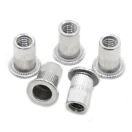 10PCS Aluminium Legierung Flache Kopf Gewinde Niet Einsatz Nutsert Kappe Mutter M3 M4 M5 M6 M8 M10 M12(M3 10pcs) von Hameate