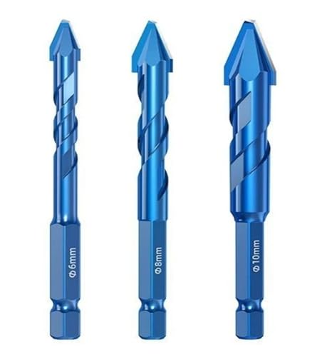 1PC/2PCS/3PCS/4PCS/5PCS/10PCS Exzentrische Spiralbohrer Bits Schrägkopf Exzentrische Glasfliesen Bohren Betonbohrer(3PCS 6/8/10) von Hameate