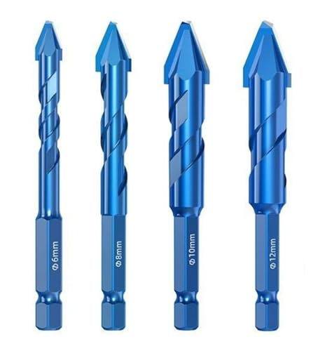 1PC/2PCS/3PCS/4PCS/5PCS/10PCS Exzentrische Spiralbohrer Bits Schrägkopf Exzentrische Glasfliesen Bohren Betonbohrer(4PCS 6/8/10/12) von Hameate