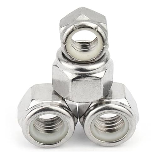 1PC/2PCS/3PCS/5PCS/10PCS/25PCS 1/4 5/16 3/8 7/16 zu 3/4 304 Edelstahl Hex Nylon Einsatz Kontermutter Self-locking Nylock Locknu(25pcs 6-32) von Hameate