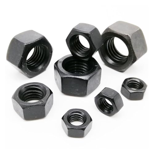 1PC/2PCS/5PCS/10PCS/20PCS/25PCS/50PCS Schwarze Sechskantmutter M1.4 M1.6 M2 M2.5 M3 M3.5 M4 M5 M6 M8 M10 M12 M14 M16 M18 M20 M24(25pcs M4) von Hameate