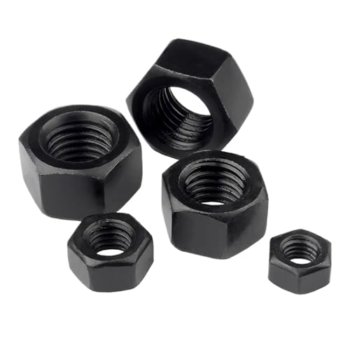1PC/2PCS/5PCS/10PCS/20PCS/50PCS 304 Edelstahl Schwarz Carbon Hex Sechskantmutter(M12 x5pcs) von Hameate