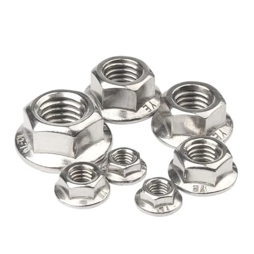 1PC/2PCS/5PCS/10PCS/20PCS/50PCS Sechskantmuttern 304 Edelstahl Zackenmutter gezackte Spinlock(M12 X 5pcs) von Hameate