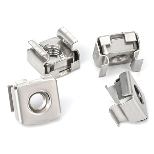 1PC/2PCS/5PCS/10PCS M4 M5 M6 M8 M10 M12 A2-70 304 Edelstahl Quadratischer Clip Schwimmende Kassettenkäfigmutter Serverschrank Regal Rackmontage(2Pcs M10) von Hameate