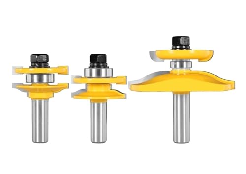 1PC/3PCS Stile & Rail Bit Router Bit Cove 1-3/4 Hartmetall Woodeorking Fräser for Holz Ende Mühle(3pcs 12.7 shank) von Hameate