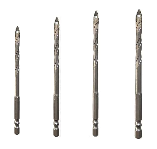 1PC/4PCS Kreuz Scharfe Zähne Wolfram Stahl Legierung Bohrer Versetzt Gezackten Vier-edged Bully Alle Keramik Glas Marmor Bohren(4Pcs) von Hameate