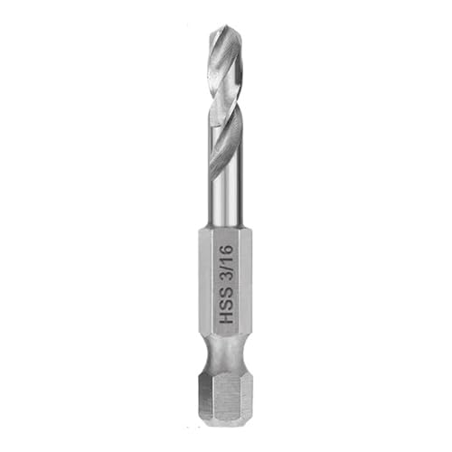 1PC/5PCS Stubby Bohrer for Metall 1/4 Zoll Schnell Ändern Hex Schaft Twist Bohrer Bit Kurze länge HSS Bohrer(1PC 3/16) von Hameate